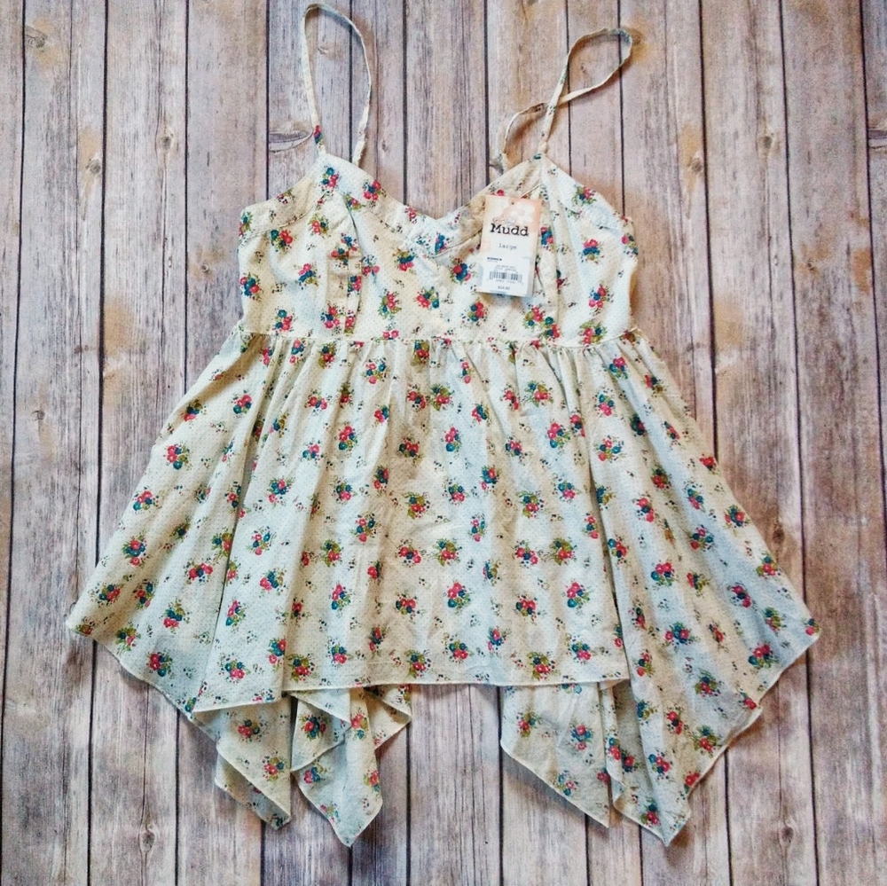 Mudd | floral handkerchief tank